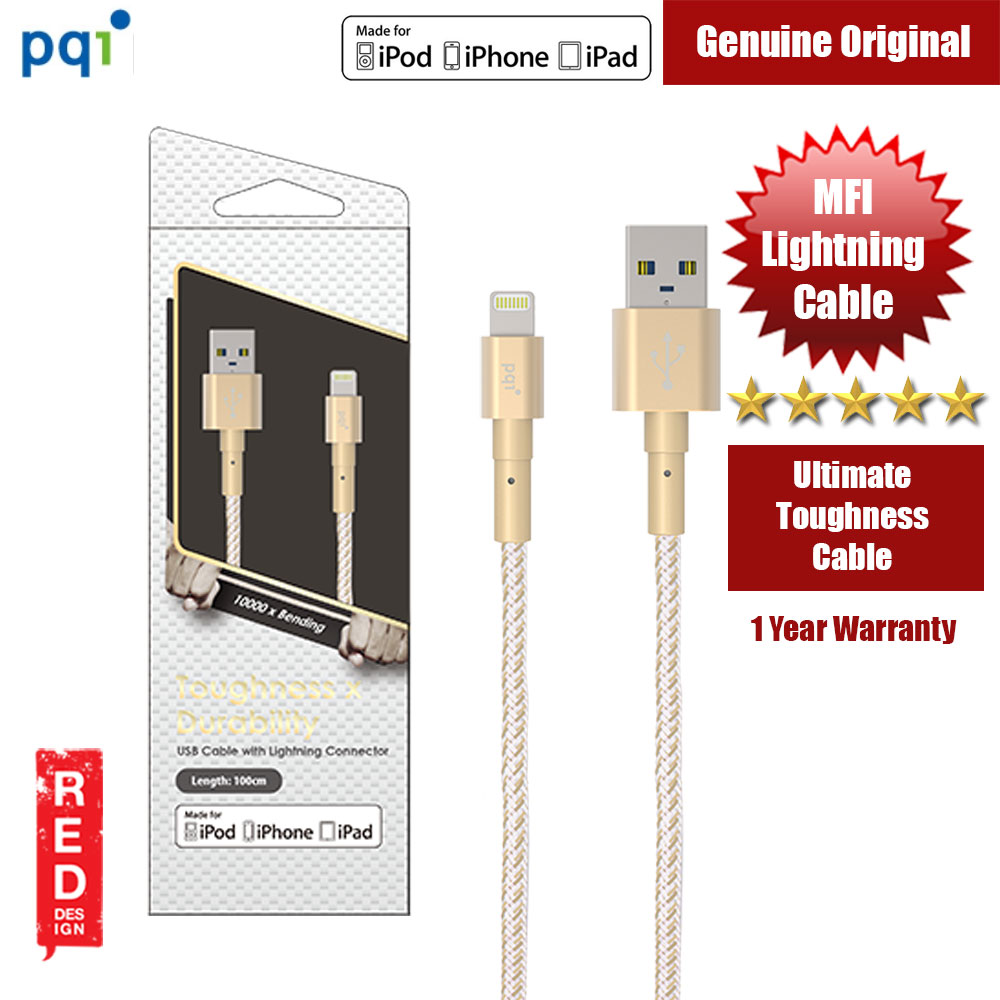 Picture of PQI i-Cable Ultimate Toughness Lightning Cable (Gold) Red Design- Red Design Cases, Red Design Covers, iPad Cases and a wide selection of Red Design Accessories in Malaysia, Sabah, Sarawak and Singapore 