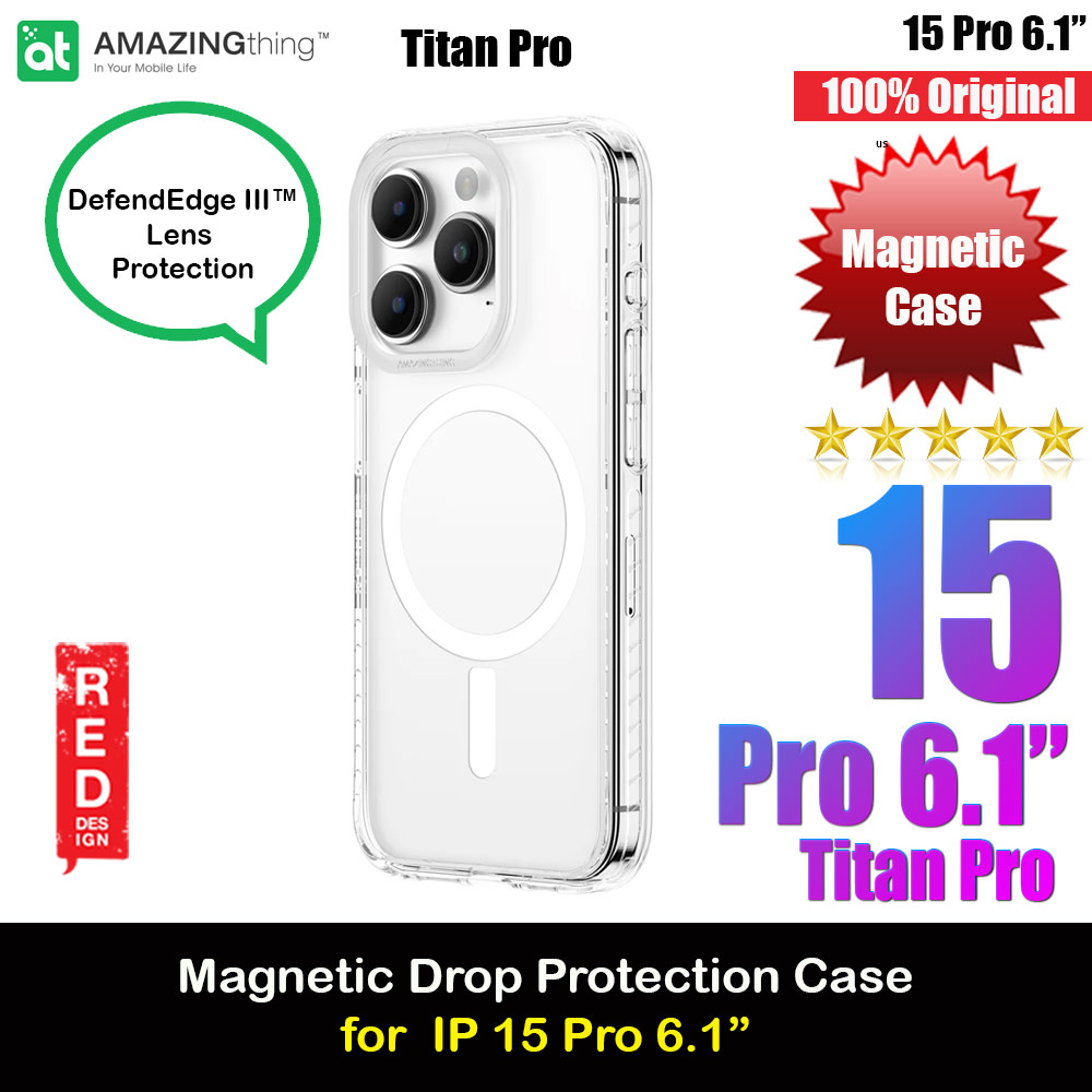 Picture of Amazingthing TITAN PRO Drop Proof Magnetic Case for iPhone 15 Pro 6.1 (Clear) Apple iPhone 15 Pro 6.1- Apple iPhone 15 Pro 6.1 Cases, Apple iPhone 15 Pro 6.1 Covers, iPad Cases and a wide selection of Apple iPhone 15 Pro 6.1 Accessories in Malaysia, Sabah, Sarawak and Singapore 
