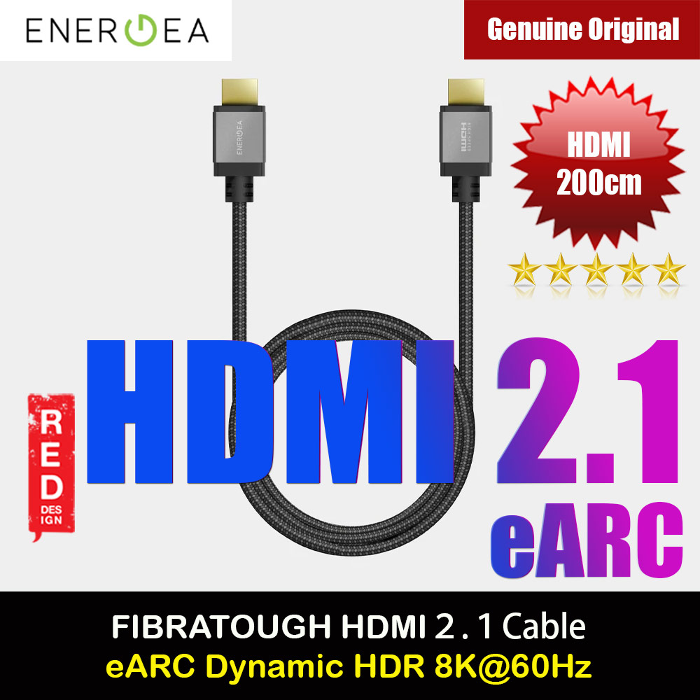Picture of Energea Fibra Tough 24K Gold Plate 8K HDMI to HDMI 2.1 with Audio Return Channel eARC 48GBps Bandwidth Ethernet High Definition Compatible HDMI Cable (200cm) Red Design- Red Design Cases, Red Design Covers, iPad Cases and a wide selection of Red Design Accessories in Malaysia, Sabah, Sarawak and Singapore 