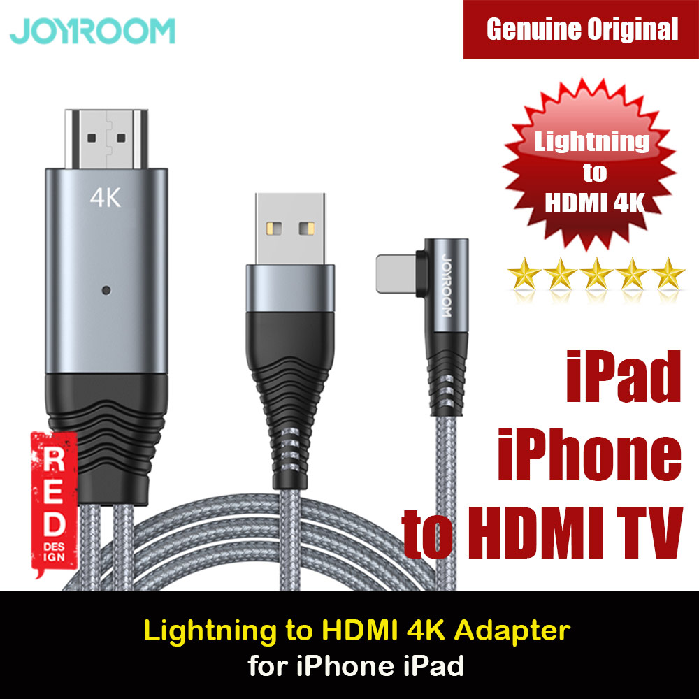 Picture of Joyroom 4K HD HDTV TV Mirroring Adapter Game Cable for Lightning to HDMI for iPhone X XS Max iPhone 11 Pro Max iPhone 12 Pro Max iPad Air iPad Mini (Grey) Apple iPad Air 10.9 2020- Apple iPad Air 10.9 2020 Cases, Apple iPad Air 10.9 2020 Covers, iPad Cases and a wide selection of Apple iPad Air 10.9 2020 Accessories in Malaysia, Sabah, Sarawak and Singapore 