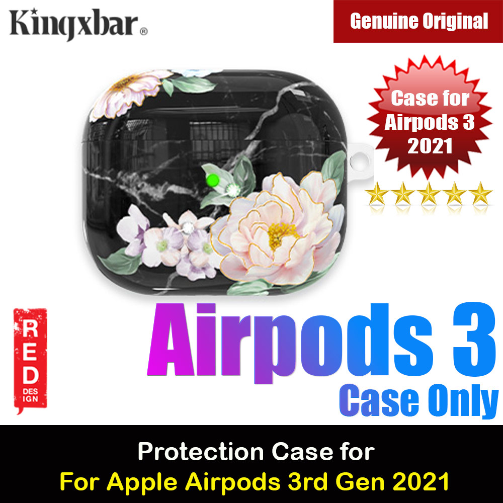 Picture of Kingxbar Floral Design Series High Quality Soft Case with Crystal for Airpods 3rd Gen 2021 Case (Floral Black) Apple Airpods 3- Apple Airpods 3 Cases, Apple Airpods 3 Covers, iPad Cases and a wide selection of Apple Airpods 3 Accessories in Malaysia, Sabah, Sarawak and Singapore 