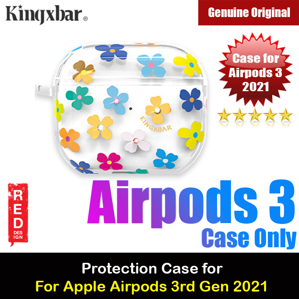 Picture of Kingxbar Floral Design Series High Quality Soft Case with Crystal for Airpods 3rd Gen 2021 Clear Case (Colorful) Apple Airpods 3- Apple Airpods 3 Cases, Apple Airpods 3 Covers, iPad Cases and a wide selection of Apple Airpods 3 Accessories in Malaysia, Sabah, Sarawak and Singapore 