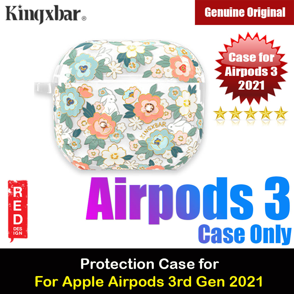 Picture of Kingxbar Floral Design Series High Quality Soft Case with Crystal for Airpods 3rd Gen 2021 Clear Case (Green) Apple Airpods 3- Apple Airpods 3 Cases, Apple Airpods 3 Covers, iPad Cases and a wide selection of Apple Airpods 3 Accessories in Malaysia, Sabah, Sarawak and Singapore 