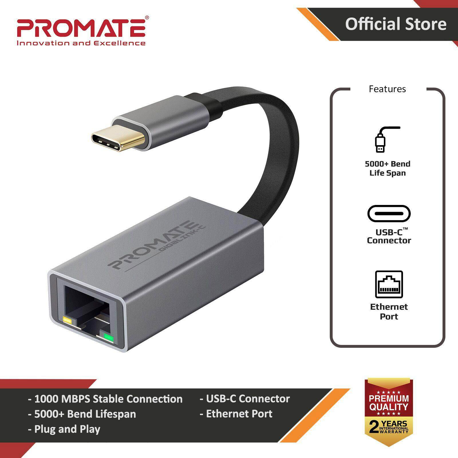 Picture of Promate GigaLink-C High Speed USB-C to RJ45 LAN Gigabit Ethernet Adapter Ethernet Bandwidth: 10/100/1000Mbps GigaLink-C Red Design- Red Design Cases, Red Design Covers, iPad Cases and a wide selection of Red Design Accessories in Malaysia, Sabah, Sarawak and Singapore 