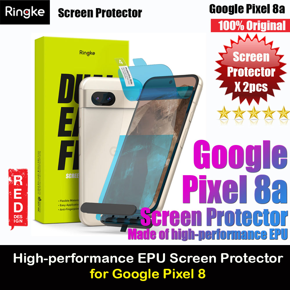 Picture of Ringke Dual Easy Film Screen Protector with Installation Jig for Google Pixel 8a (Clear 2pcs Pack) Google Pixel 8a- Google Pixel 8a Cases, Google Pixel 8a Covers, iPad Cases and a wide selection of Google Pixel 8a Accessories in Malaysia, Sabah, Sarawak and Singapore 