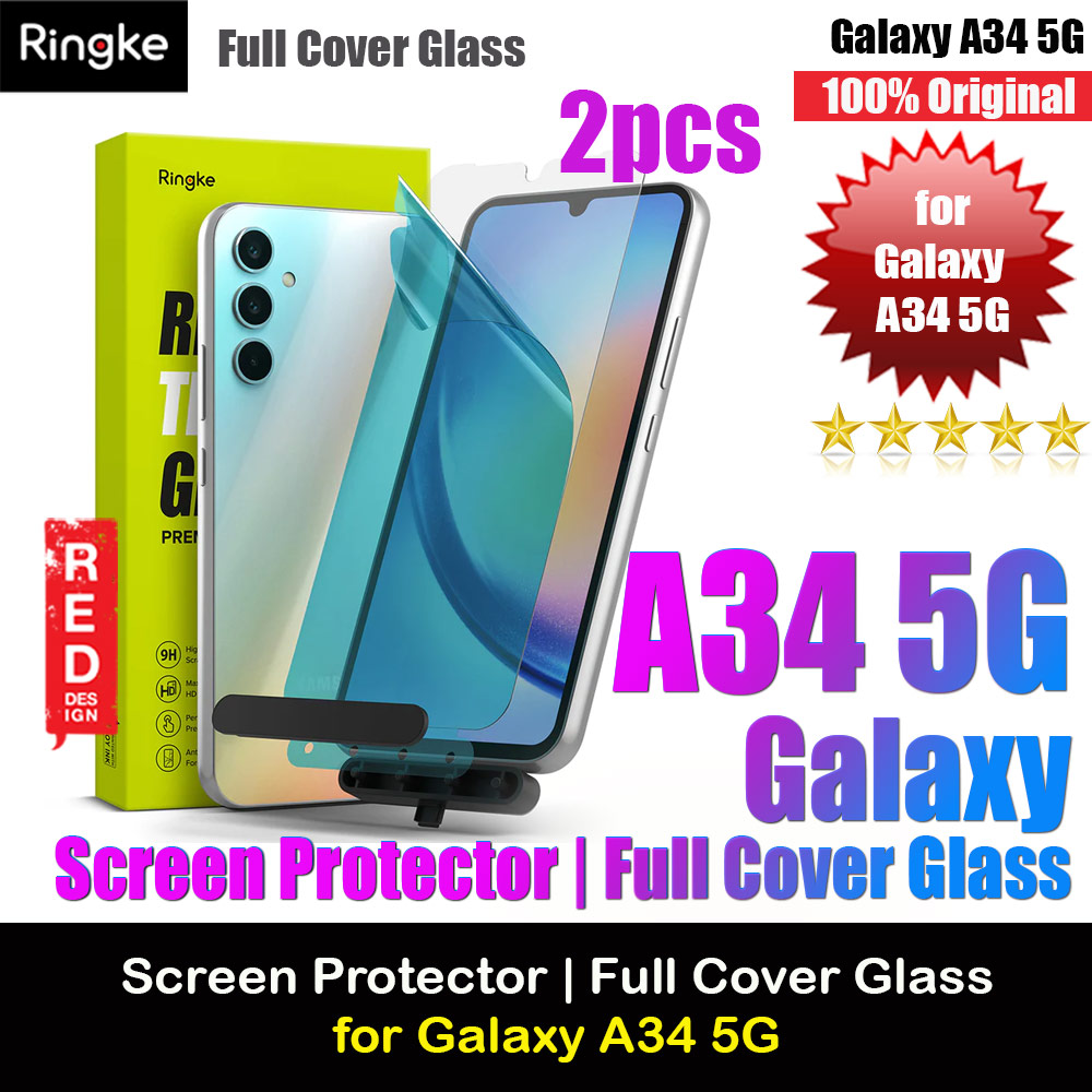 Picture of Ringke Full Adhesive Full Cover Tempered Glass with Easy Installation Helper Tool for Samsung Galaxy A34 5G (Clear 2pcs) Samsung Galaxy A34 5G- Samsung Galaxy A34 5G Cases, Samsung Galaxy A34 5G Covers, iPad Cases and a wide selection of Samsung Galaxy A34 5G Accessories in Malaysia, Sabah, Sarawak and Singapore 