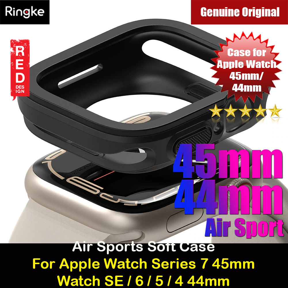 Picture of Ringke Air Sports Soft Bumper Case for Apple Watch Series 7 45mm Series SE 6 5 4 44mm Case (Black) Apple Watch 44mm- Apple Watch 44mm Cases, Apple Watch 44mm Covers, iPad Cases and a wide selection of Apple Watch 44mm Accessories in Malaysia, Sabah, Sarawak and Singapore 
