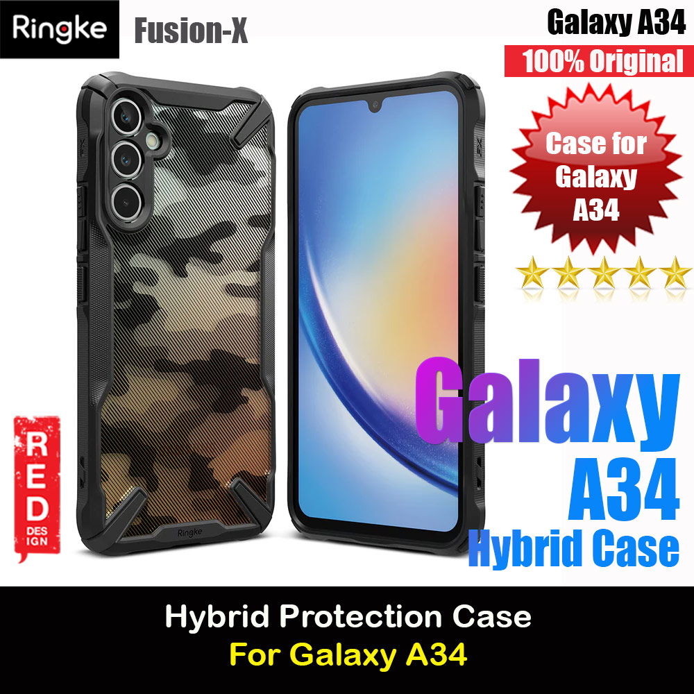 Picture of Ringke Fusion-X Drop Protection Case for Samsung Galaxy A34 5G (Camo Black) Samsung Galaxy A34 5G- Samsung Galaxy A34 5G Cases, Samsung Galaxy A34 5G Covers, iPad Cases and a wide selection of Samsung Galaxy A34 5G Accessories in Malaysia, Sabah, Sarawak and Singapore 