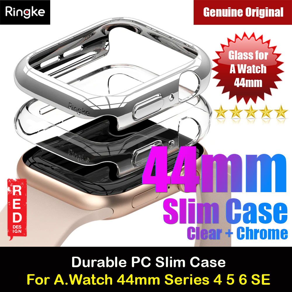 Picture of Ringke Slim Perfect Fit Case for Apple Watch Series 4 5 6 SE 44mm  (2 PACK with Clear and Chrome) Apple Watch 44mm- Apple Watch 44mm Cases, Apple Watch 44mm Covers, iPad Cases and a wide selection of Apple Watch 44mm Accessories in Malaysia, Sabah, Sarawak and Singapore 