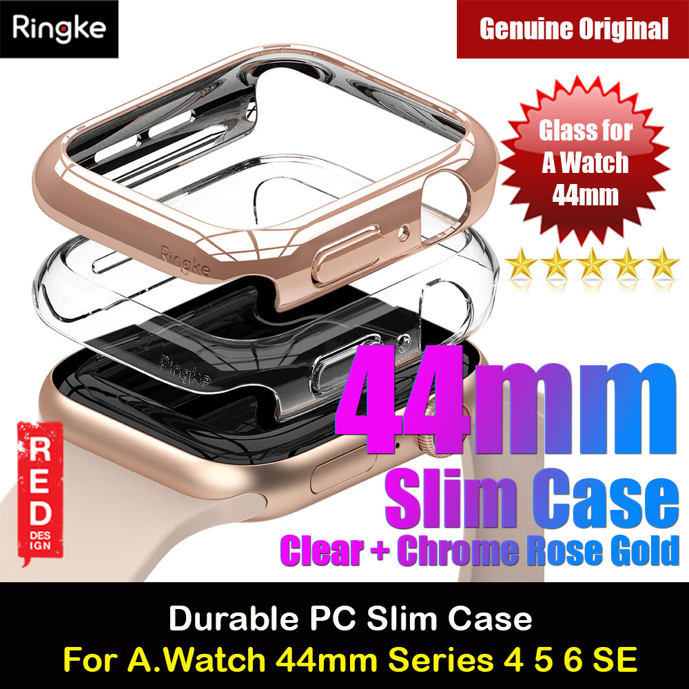 Picture of Ringke Slim Perfect Fit Case for Apple Watch Series 4 5 6 SE 44mm  (2 PACK with Clear and Chrome Rose Gold) Apple Watch 44mm- Apple Watch 44mm Cases, Apple Watch 44mm Covers, iPad Cases and a wide selection of Apple Watch 44mm Accessories in Malaysia, Sabah, Sarawak and Singapore 