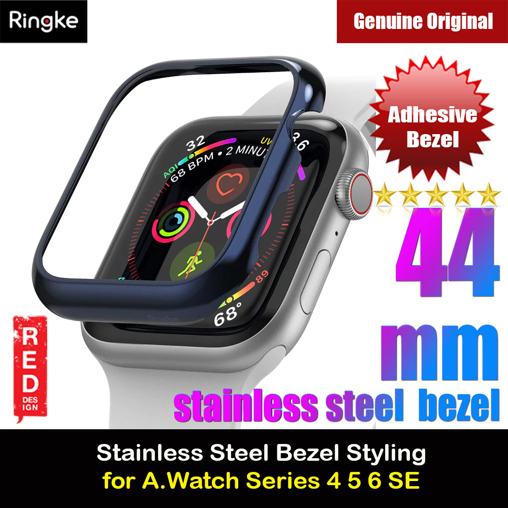 Picture of Ringke Adhesive Stainless Steel  Bezel Styling for Apple Watch Series 4 5 6 SE 44mm  (Deep Blue) Apple Watch 44mm- Apple Watch 44mm Cases, Apple Watch 44mm Covers, iPad Cases and a wide selection of Apple Watch 44mm Accessories in Malaysia, Sabah, Sarawak and Singapore 