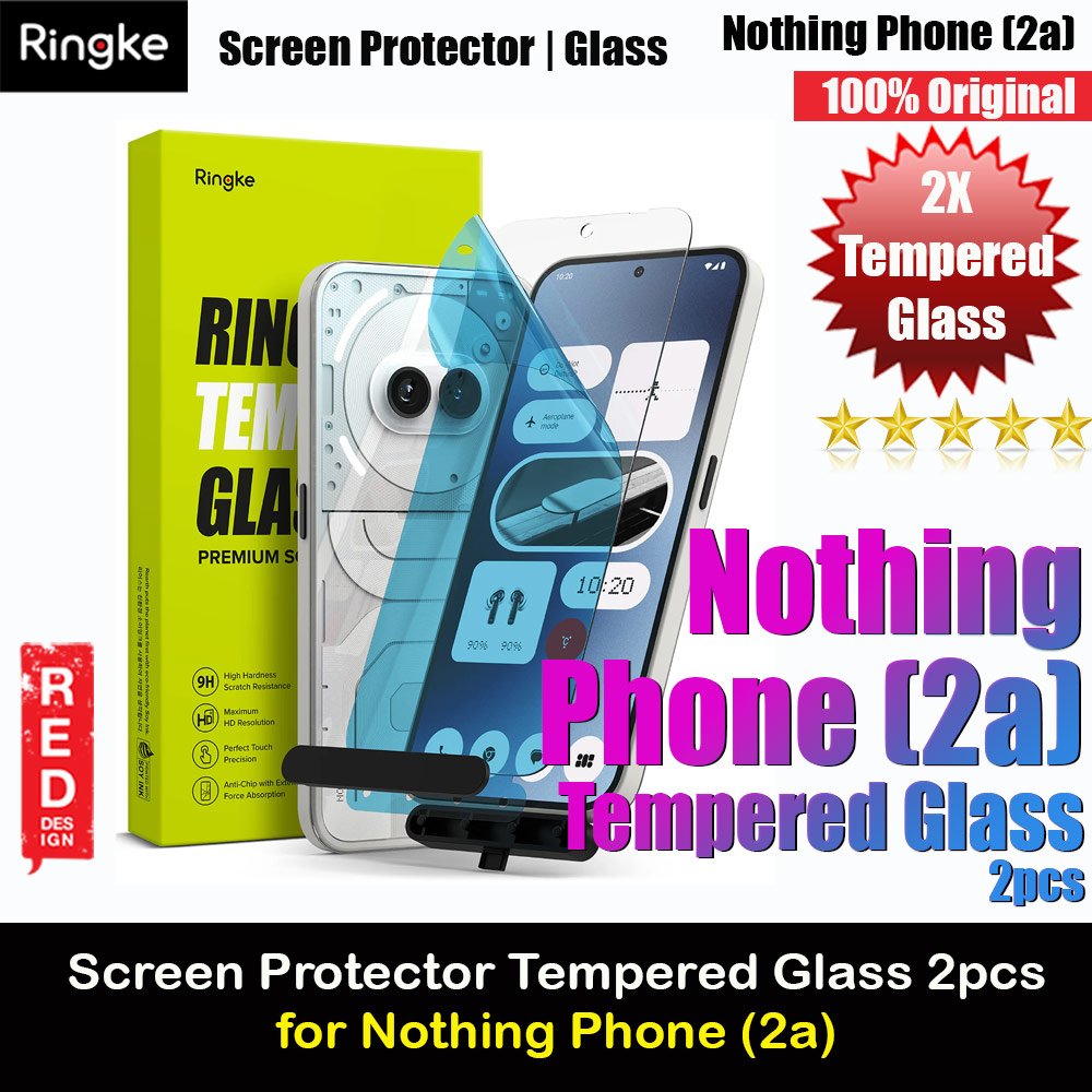 Picture of Ringke Tempered Glass Screen Protector with Installation Jig for Nothing Phone 2a (Clear 2pcs Pack) Nothing Phone 2a- Nothing Phone 2a Cases, Nothing Phone 2a Covers, iPad Cases and a wide selection of Nothing Phone 2a Accessories in Malaysia, Sabah, Sarawak and Singapore 