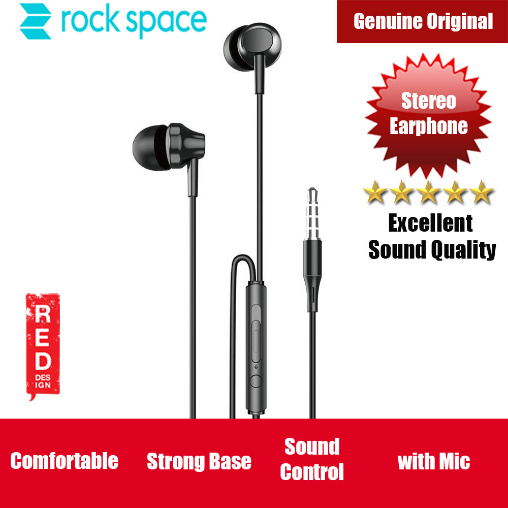 Picture of ROCK SPACE ES01 In-ear HIFI  High Quality Strong Bass Stereo Earphone with Mic Volume Track Control (Black) Red Design- Red Design Cases, Red Design Covers, iPad Cases and a wide selection of Red Design Accessories in Malaysia, Sabah, Sarawak and Singapore 