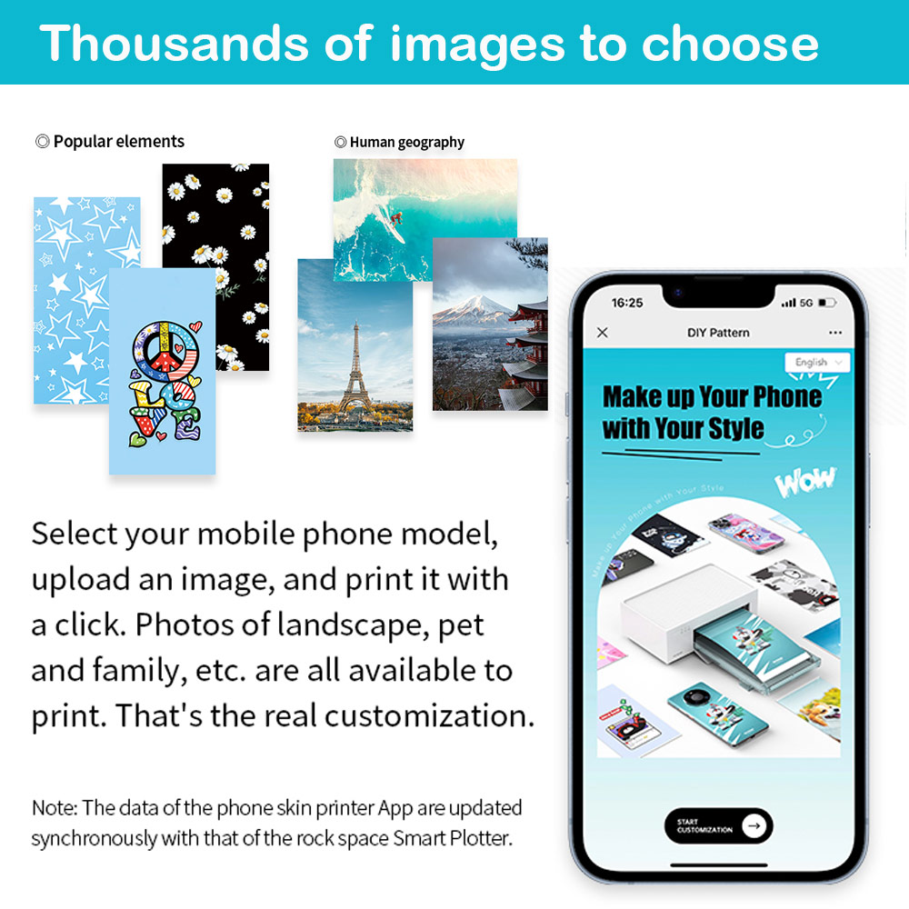 Picture of Rock Space DIY 自定 定制 设计 手机背膜 贴纸 DIY Customize High Quality Print Phone Skin Sticker for Multiple Phone Model with Multiple Photo Images Gallery or with Own Phone Cellphone (Life Style)