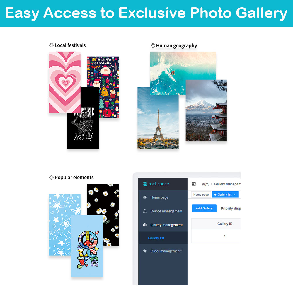 Picture of Rock Space DIY 自定 定制 设计 手机背膜 贴纸 DIY Customize High Quality Print Phone Skin Sticker for Multiple Phone Model with Multiple Photo Images Gallery or with Own Phone Cellphone (Life Style)