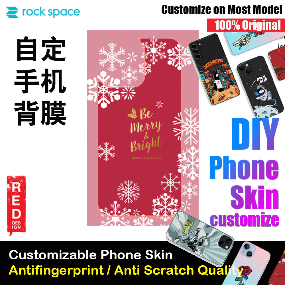 Picture of Rock Space DIY 自定 定制 设计 手机背膜 贴纸 DIY Customize High Quality Print Phone Skin Sticker for Multiple Phone Model with Multiple Photo Images Gallery or with Own Phone Cellphone (Be Merry and Bright Merry Christmas) Red Design- Red Design Cases, Red Design Covers, iPad Cases and a wide selection of Red Design Accessories in Malaysia, Sabah, Sarawak and Singapore 