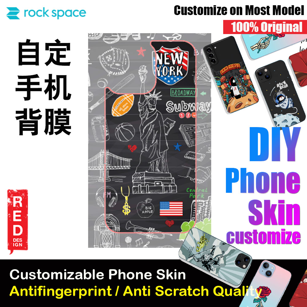 Picture of Rock Space DIY 自定 定制 设计 手机背膜 贴纸 DIY Customize High Quality Print Phone Skin Sticker for Multiple Phone Model with Multiple Photo Images Gallery or with Own Phone Text (New York City) Red Design- Red Design Cases, Red Design Covers, iPad Cases and a wide selection of Red Design Accessories in Malaysia, Sabah, Sarawak and Singapore 