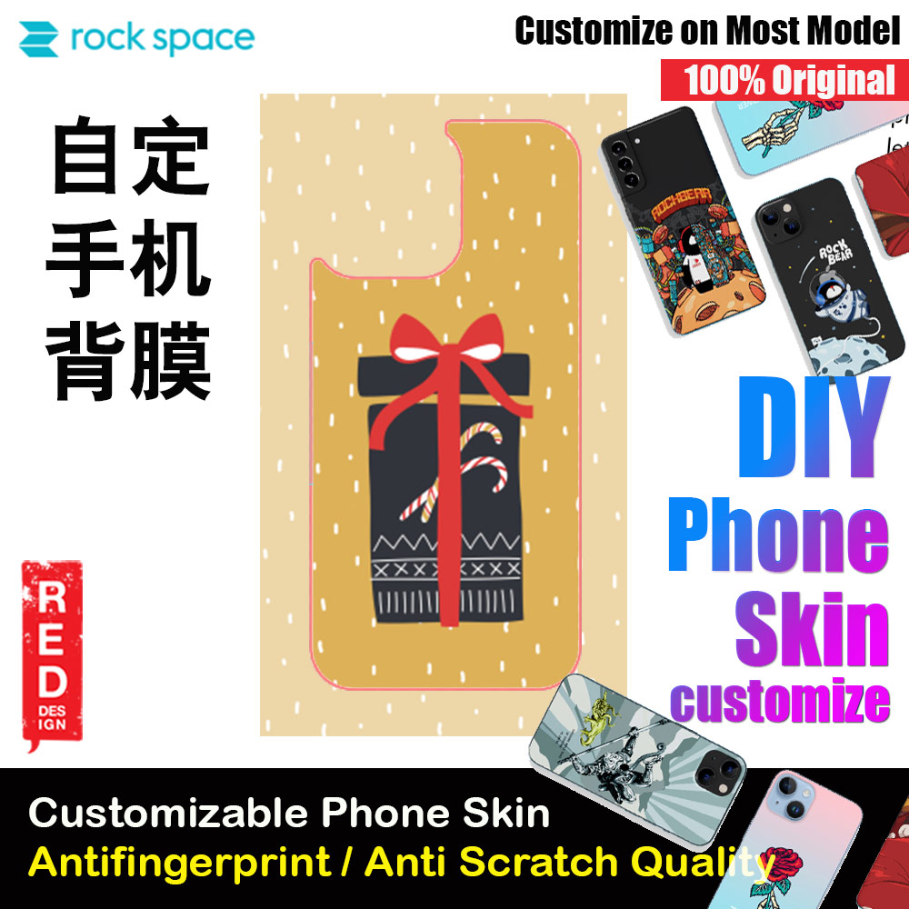 Picture of Rock Space DIY 自定 定制 设计 手机背膜 贴纸 DIY Customize High Quality Print Phone Skin Sticker for Multiple Phone Model with Multiple Photo Images Gallery or with Own Phone Cellphone (Merry Christmas Gifts Design) Red Design- Red Design Cases, Red Design Covers, iPad Cases and a wide selection of Red Design Accessories in Malaysia, Sabah, Sarawak and Singapore 