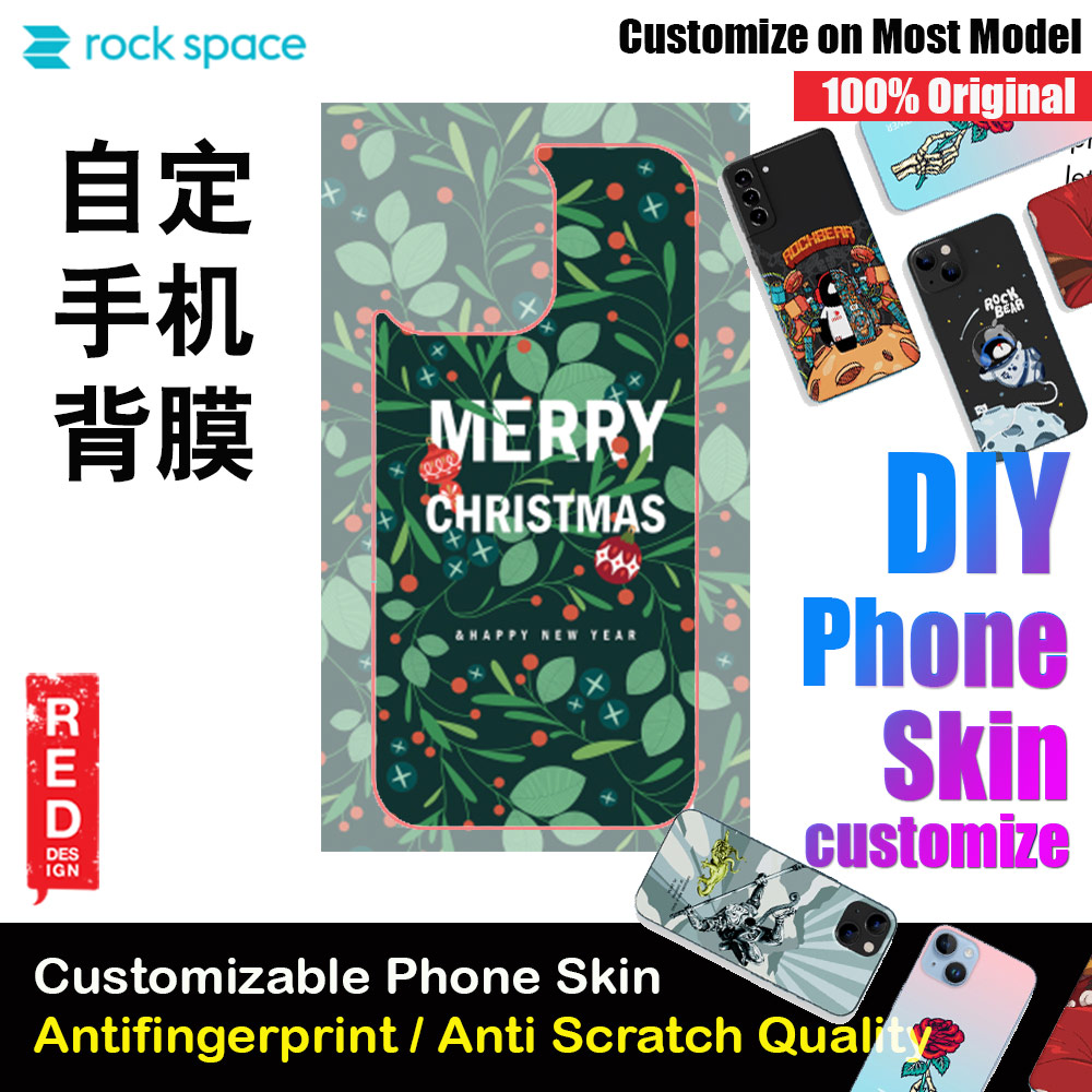 Picture of Rock Space DIY 自定 定制 设计 手机背膜 贴纸 DIY Customize High Quality Print Phone Skin Sticker for Multiple Phone Model with Multiple Photo Images Gallery or with Own Phone Cellphone (Merry Christmas and Happy New Year) Red Design- Red Design Cases, Red Design Covers, iPad Cases and a wide selection of Red Design Accessories in Malaysia, Sabah, Sarawak and Singapore 