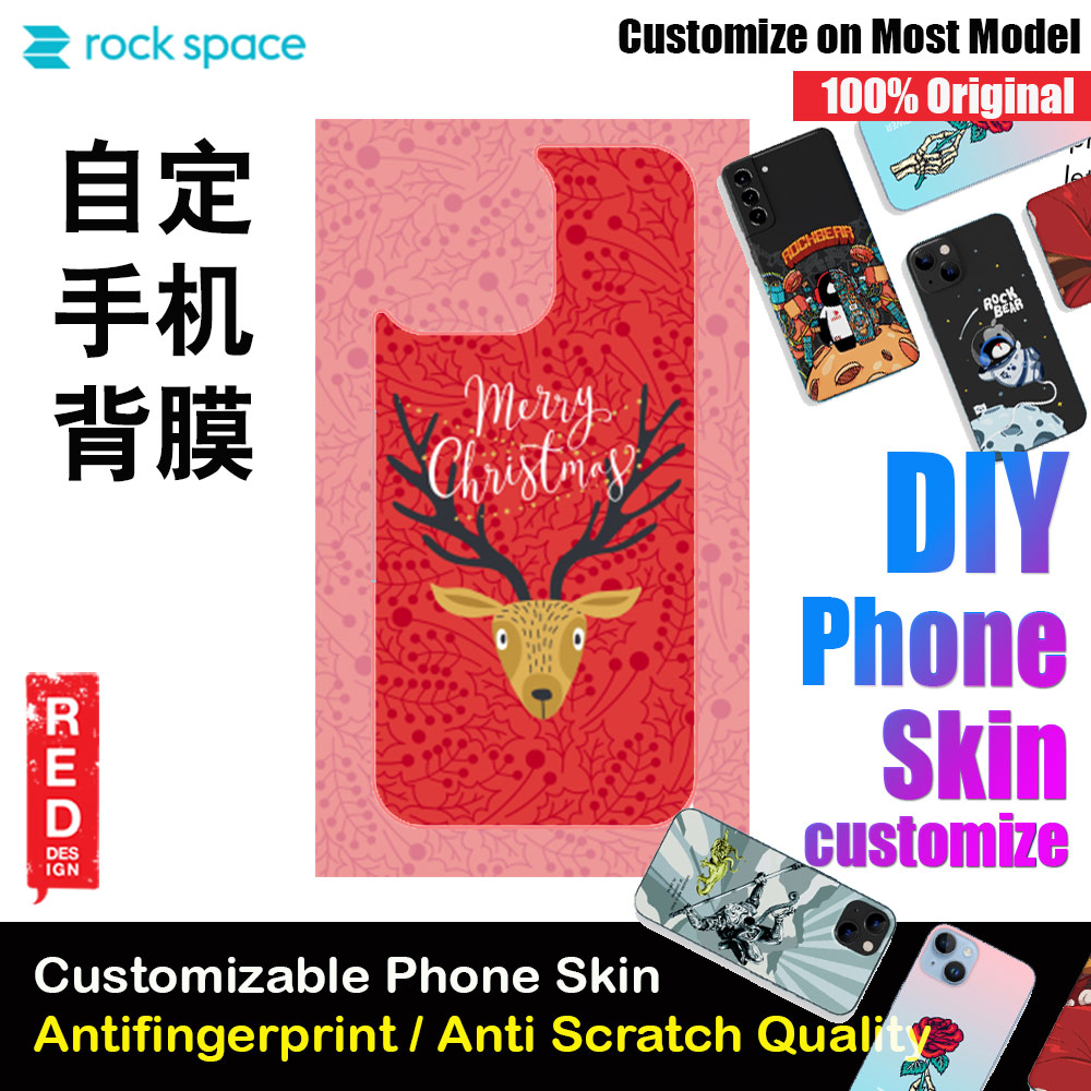 Picture of Rock Space DIY 自定 定制 设计 手机背膜 贴纸 DIY Customize High Quality Print Phone Skin Sticker for Multiple Phone Model with Multiple Photo Images Gallery or with Own Phone Cellphone (Merry Christmas Deer) Red Design- Red Design Cases, Red Design Covers, iPad Cases and a wide selection of Red Design Accessories in Malaysia, Sabah, Sarawak and Singapore 