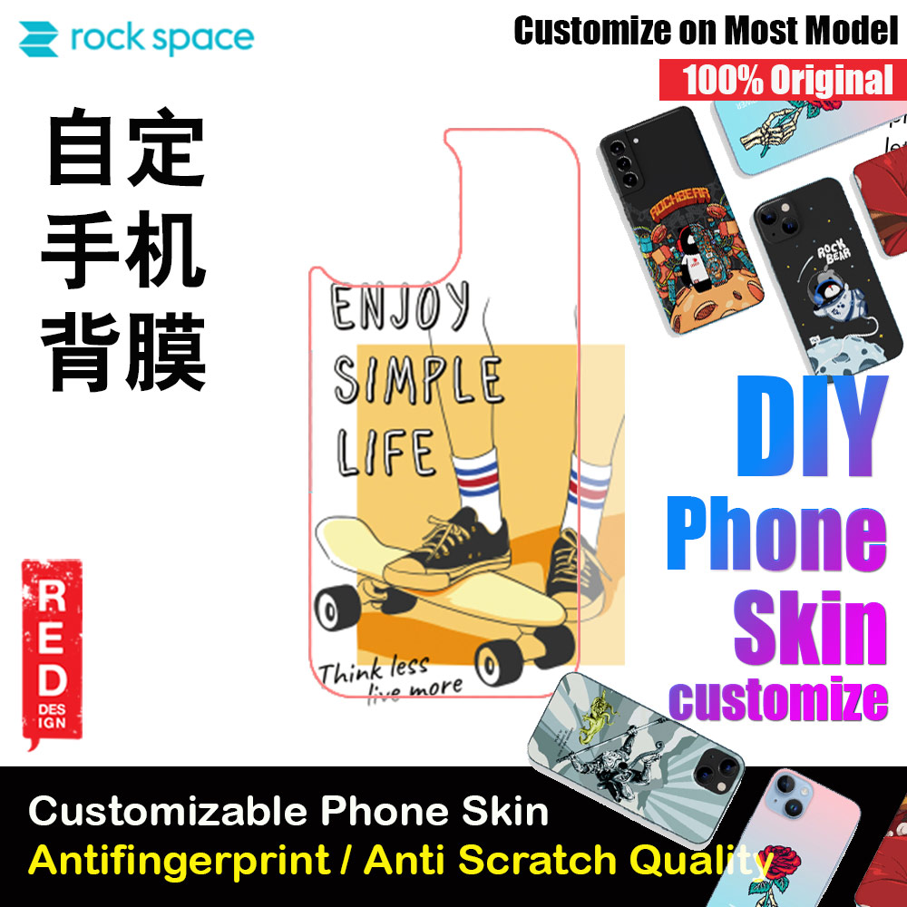 Picture of Rock Space DIY 自定 定制 设计 手机背膜 贴纸 DIY Customize High Quality Print Phone Skin Sticker for Multiple Phone Model with Multiple Photo Images Gallery or with Own Phone Text (People Enjoy Simple Life) Red Design- Red Design Cases, Red Design Covers, iPad Cases and a wide selection of Red Design Accessories in Malaysia, Sabah, Sarawak and Singapore 
