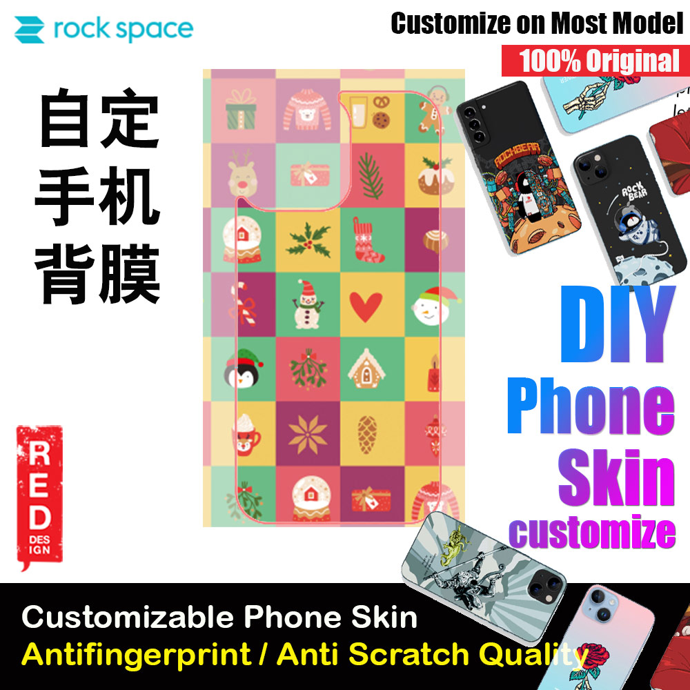 Picture of Rock Space DIY 自定 定制 设计 手机背膜 贴纸 DIY Customize High Quality Print Phone Skin Sticker for Multiple Phone Model with Multiple Photo Images Gallery or with Own Phone Cellphone (Merry Christmas Gift Pattern) Red Design- Red Design Cases, Red Design Covers, iPad Cases and a wide selection of Red Design Accessories in Malaysia, Sabah, Sarawak and Singapore 
