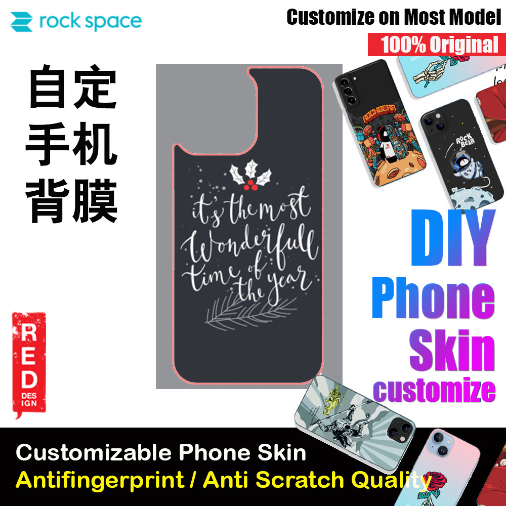 Picture of Rock Space DIY 自定 定制 设计 手机背膜 贴纸 DIY Customize High Quality Print Phone Skin Sticker for Multiple Phone Model with Multiple Photo Images Gallery or with Own Phone Cellphone (Its most wonderful time of the year) Red Design- Red Design Cases, Red Design Covers, iPad Cases and a wide selection of Red Design Accessories in Malaysia, Sabah, Sarawak and Singapore 