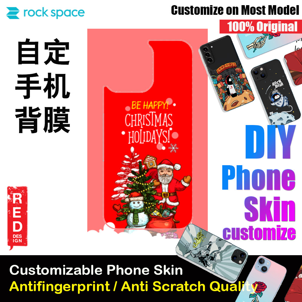 Picture of Rock Space DIY 自定 定制 设计 手机背膜 贴纸 DIY Customize High Quality Print Phone Skin Sticker for Multiple Phone Model with Multiple Photo Images Gallery or with Own Phone Cellphone (Be Happy Merry Christmas Holiday) Red Design- Red Design Cases, Red Design Covers, iPad Cases and a wide selection of Red Design Accessories in Malaysia, Sabah, Sarawak and Singapore 