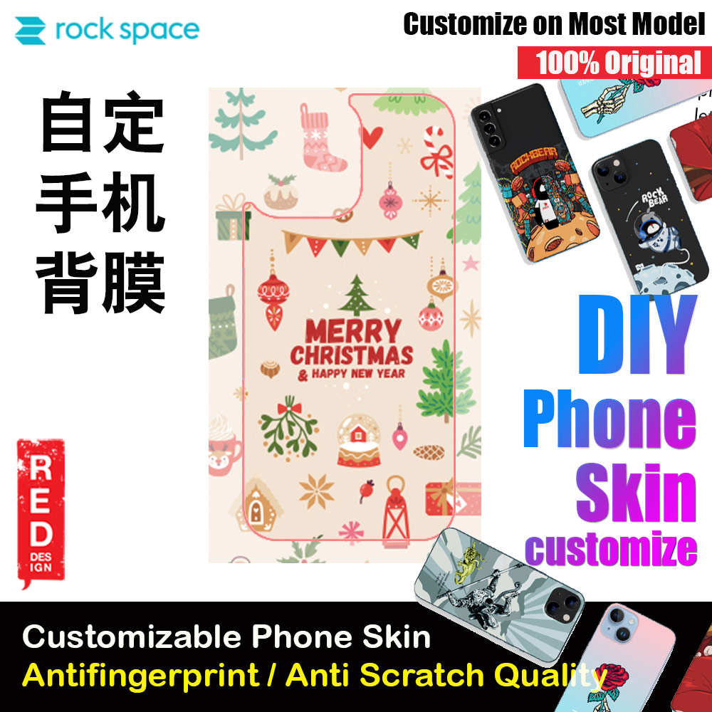 Picture of Rock Space DIY 自定 定制 设计 手机背膜 贴纸 DIY Customize High Quality Print Phone Skin Sticker for Multiple Phone Model with Multiple Photo Images Gallery or with Own Phone Cellphone (Merry Christmas and Happy New Year) Red Design- Red Design Cases, Red Design Covers, iPad Cases and a wide selection of Red Design Accessories in Malaysia, Sabah, Sarawak and Singapore 