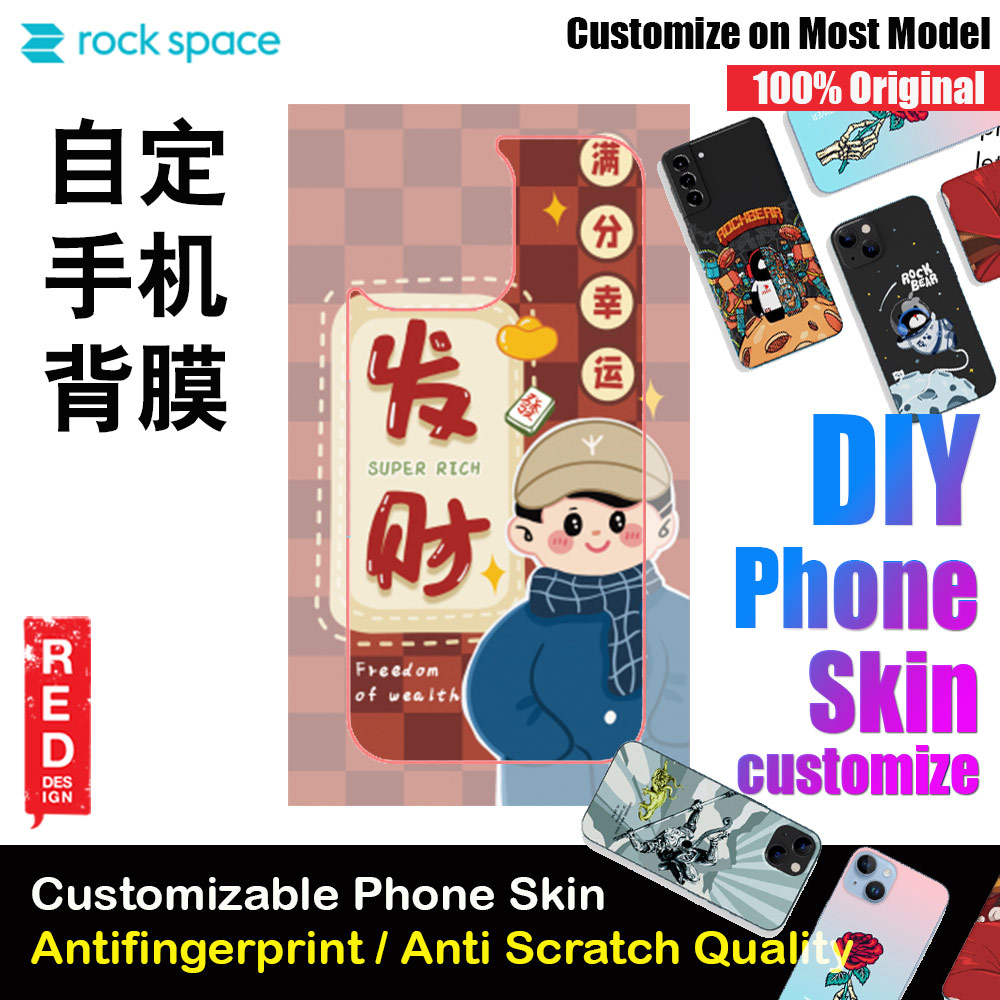 Picture of Rock Space DIY 自定 定制 设计 手机背膜 贴纸 手机 美容 DIY Customize High Quality Print Phone Skin Sticker for Multiple Phone Model with Multiple Photo Images Gallery or with Own Phone Text (People Chinese New Year 发财) Red Design- Red Design Cases, Red Design Covers, iPad Cases and a wide selection of Red Design Accessories in Malaysia, Sabah, Sarawak and Singapore 
