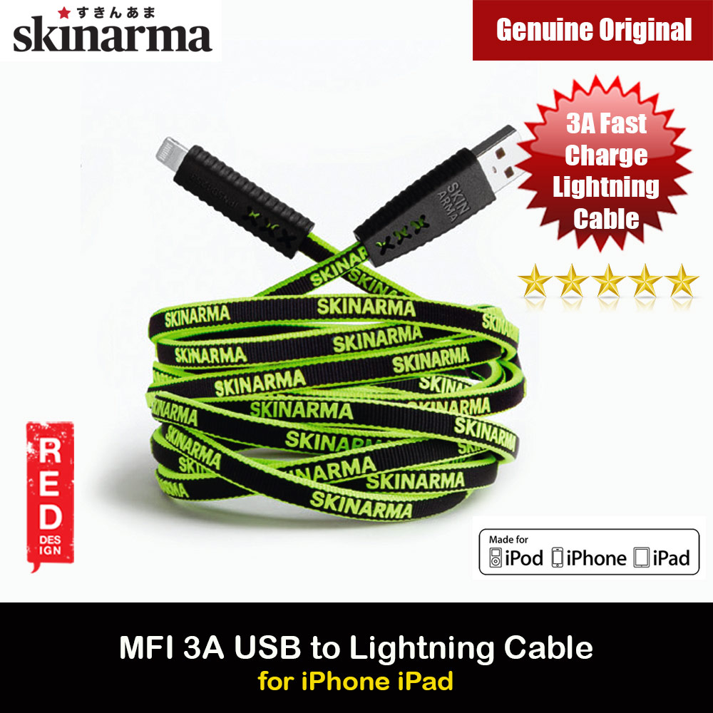 Picture of Skinarma Tenso MFI Certified 3A Rapid Charge and Sync Lightning Cable 120CM (Green) Red Design- Red Design Cases, Red Design Covers, iPad Cases and a wide selection of Red Design Accessories in Malaysia, Sabah, Sarawak and Singapore 