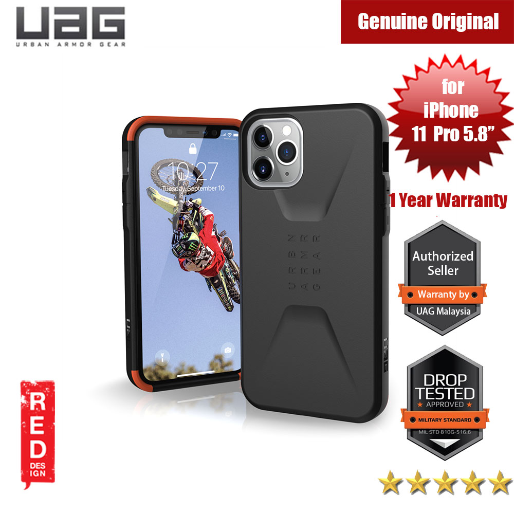 Picture of UAG Civilian Series Drop Protection Case for Apple iPhone 11 Pro 5.8 (Black) Apple iPhone 11 Pro 5.8- Apple iPhone 11 Pro 5.8 Cases, Apple iPhone 11 Pro 5.8 Covers, iPad Cases and a wide selection of Apple iPhone 11 Pro 5.8 Accessories in Malaysia, Sabah, Sarawak and Singapore 