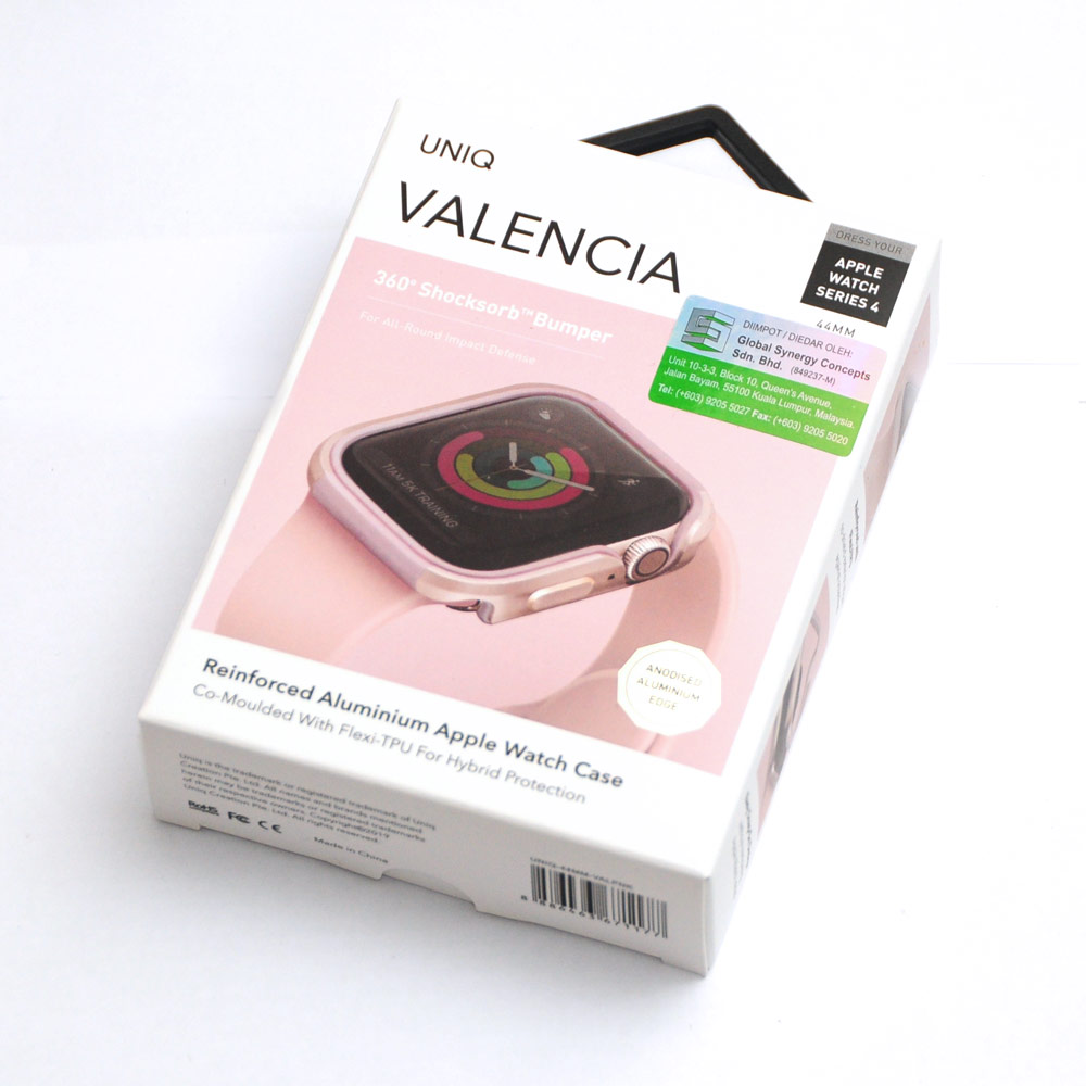 Picture of Apple Watch 44mm Case | Uniq Valencia Series Reinforced Aluminium Defense Case for Apple Watch Series 4 5 6 SE Nike 44mm (Pink)