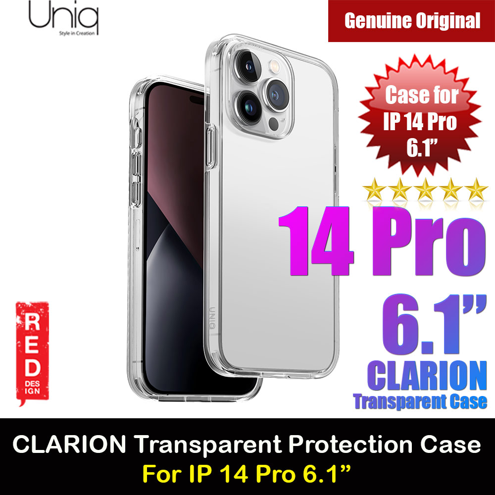 Picture of Uniq Clarion Hybrid Dual Defense Ultra Tough Drop Protection Case for iPhone 14 Pro 6.1 (Clear Lucent) Apple iPhone 14 Pro 6.1- Apple iPhone 14 Pro 6.1 Cases, Apple iPhone 14 Pro 6.1 Covers, iPad Cases and a wide selection of Apple iPhone 14 Pro 6.1 Accessories in Malaysia, Sabah, Sarawak and Singapore 