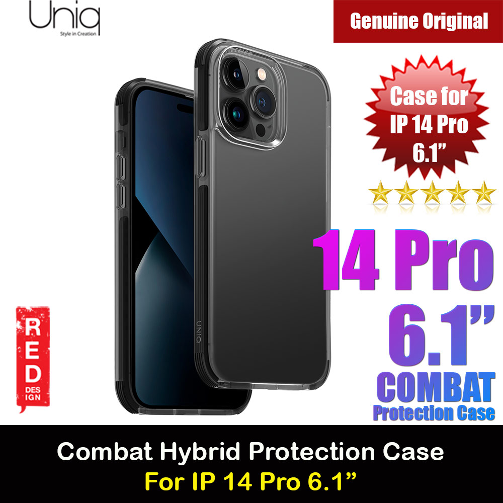 Picture of Uniq Combat Hybrid Ultra Tough Drop Protection Case for iPhone 14 Pro 6.1 (Carbon Black) Apple iPhone 14 Pro 6.1- Apple iPhone 14 Pro 6.1 Cases, Apple iPhone 14 Pro 6.1 Covers, iPad Cases and a wide selection of Apple iPhone 14 Pro 6.1 Accessories in Malaysia, Sabah, Sarawak and Singapore 