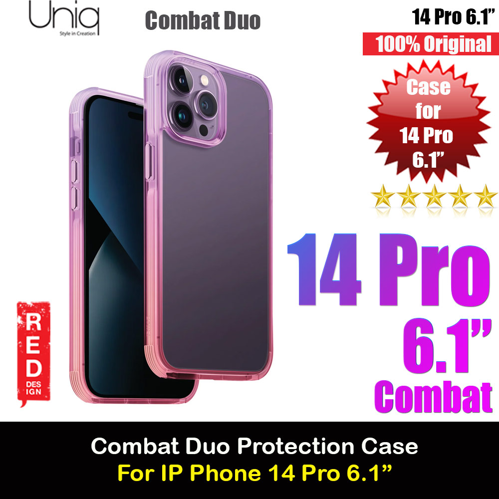 Picture of Uniq Combat Duo Color Tone Hybrid Ultra Tough Drop Protection Case for iPhone 14 Pro 6.1 (Lavender Pink) Apple iPhone 14 Pro 6.1- Apple iPhone 14 Pro 6.1 Cases, Apple iPhone 14 Pro 6.1 Covers, iPad Cases and a wide selection of Apple iPhone 14 Pro 6.1 Accessories in Malaysia, Sabah, Sarawak and Singapore 