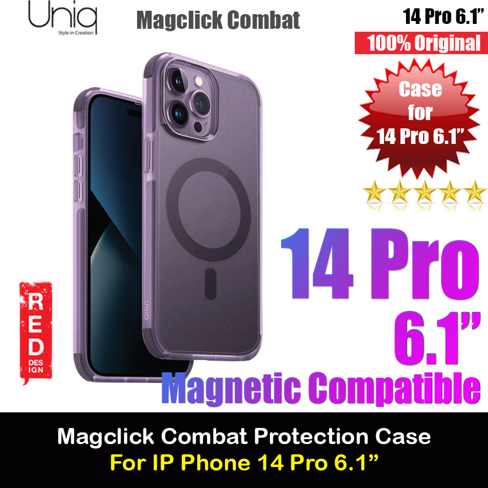 Picture of Uniq Magclick Combat Hybrid Ultra Tough Drop Protection Magnetic Charge Compatible Case for iPhone 14 Pro 6.1 (Purple) Apple iPhone 14 Pro 6.1- Apple iPhone 14 Pro 6.1 Cases, Apple iPhone 14 Pro 6.1 Covers, iPad Cases and a wide selection of Apple iPhone 14 Pro 6.1 Accessories in Malaysia, Sabah, Sarawak and Singapore 
