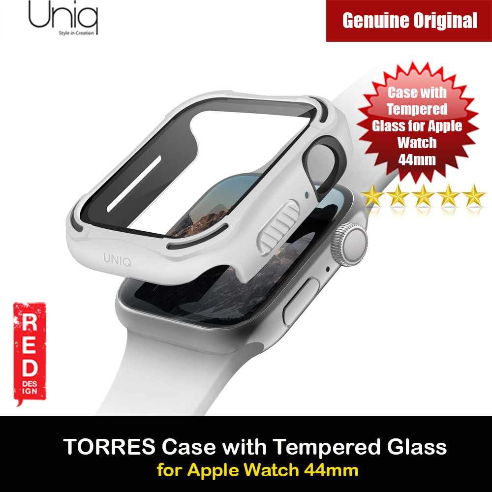 Picture of Uniq Torres Ultra Tough Hybrid Series Case with High Sensitivity Touch 9H Tempered Glass for Apple Watch 44mm (White) Apple Watch 44mm- Apple Watch 44mm Cases, Apple Watch 44mm Covers, iPad Cases and a wide selection of Apple Watch 44mm Accessories in Malaysia, Sabah, Sarawak and Singapore 