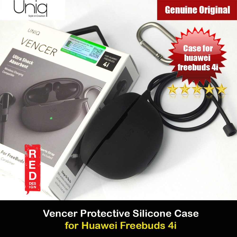 Picture of Uniq Vencer Drop Protection Liquid Silicone Soft Case with Aluminium Carabiner and Strap for Huawei Freebus 4i (Black) Apple Airpods Pro- Apple Airpods Pro Cases, Apple Airpods Pro Covers, iPad Cases and a wide selection of Apple Airpods Pro Accessories in Malaysia, Sabah, Sarawak and Singapore 